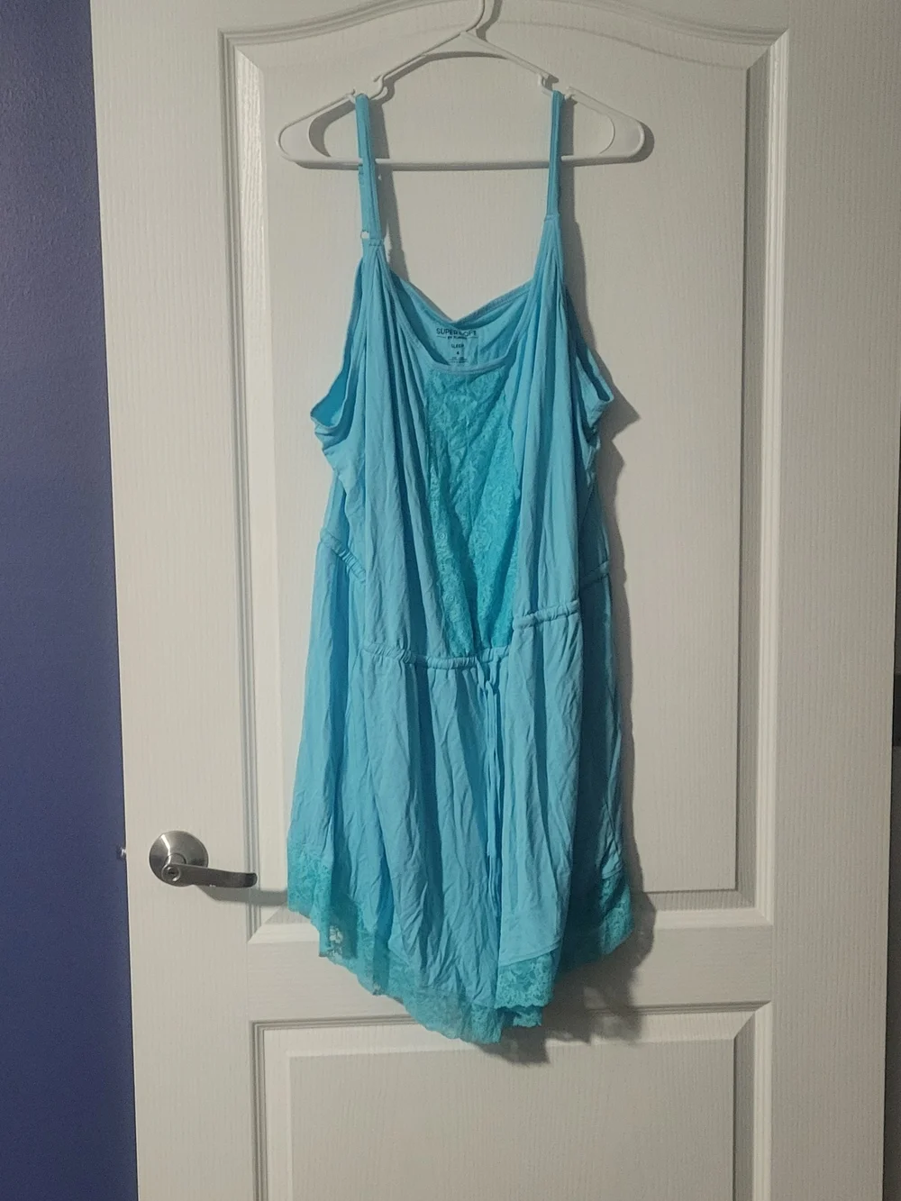 torrid Light Blue Super Soft Sleep Tank Romper